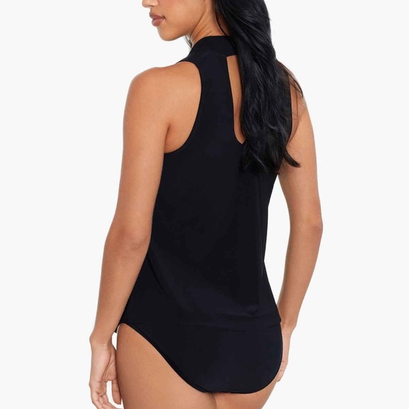 NWT Magicsuit Charmed Life Izzy Tankini Top Women's Size 8 Black - Picture 2 of 10